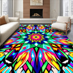 Colorful Geometric Starburst Pattern Rug