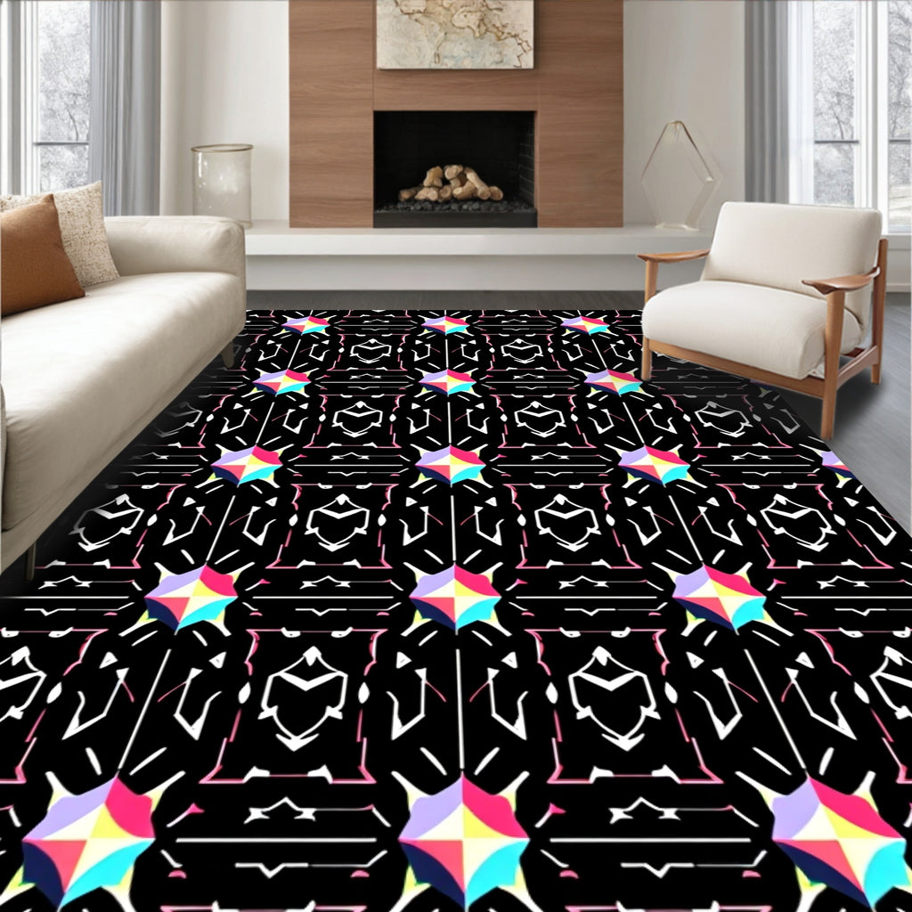 Abstract Linear Geometric Pattern Rug