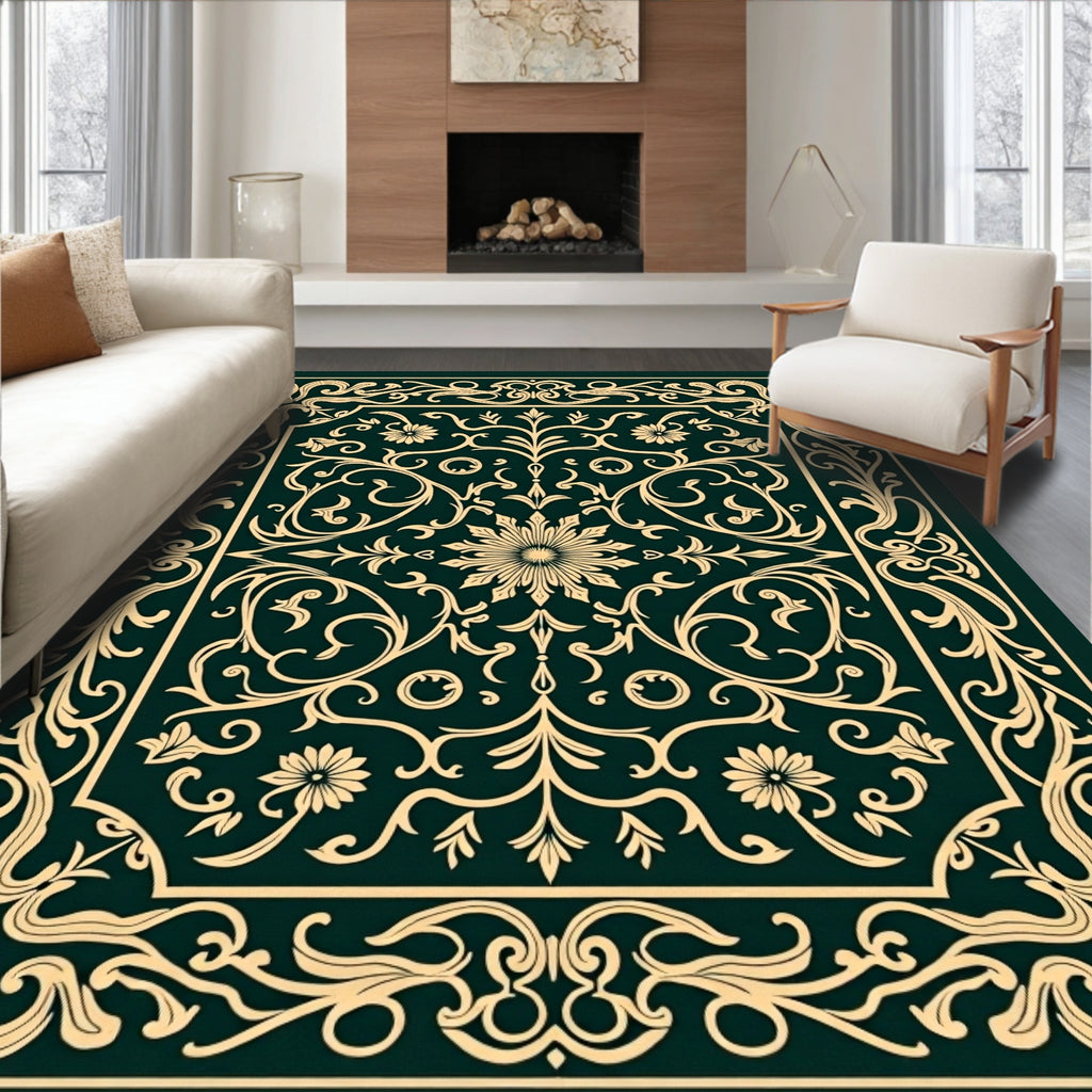 Elegant Floral Scrollwork Design Rug