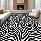 Bold Abstract Zebra Stripe Pattern Rug