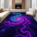 Cosmic Swirl Neon Waves Rug
