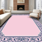 Ornate Floral Motif Border Design Rug