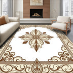 Ornate Floral Centerpiece Square Design Rug