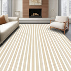 Elegant Beige Pinstripe Classic Design Rug