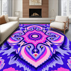 Vibrant Psychedelic Mandala Style Rug