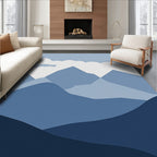 Blue Mountain Range Abstract Design Rug