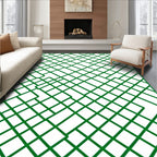 Green Intersecting Line Pattern Design Rug