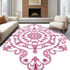 Elaborate Pink Mandala Art Rug