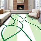 Elegant Green Swirl Pattern Rug