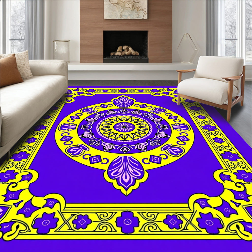 Vibrant Geometric Mandala Pattern Rug