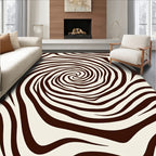Brown Cream Swirl Animal Pattern Rug