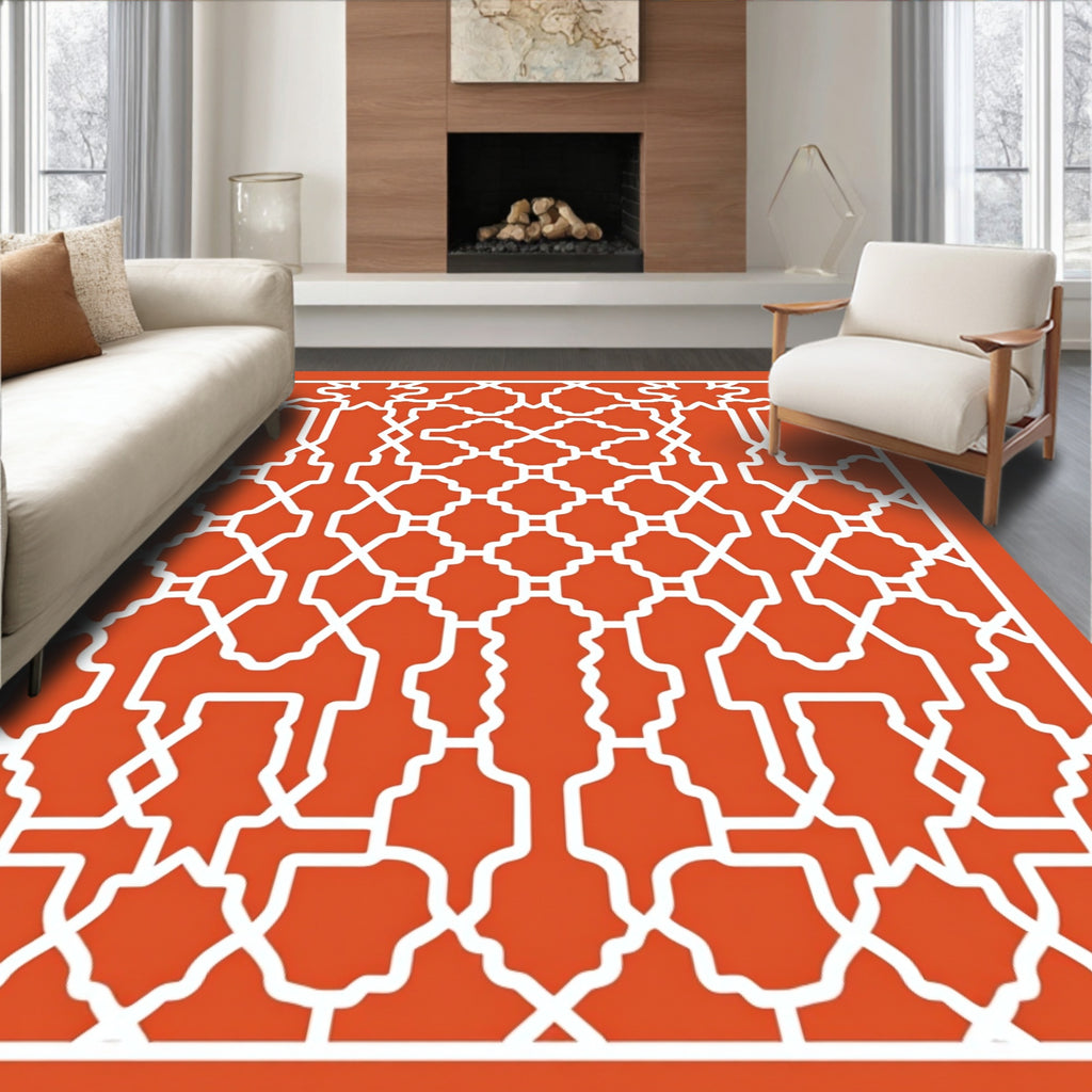 Intricate Geometric Arabesque Pattern Rug
