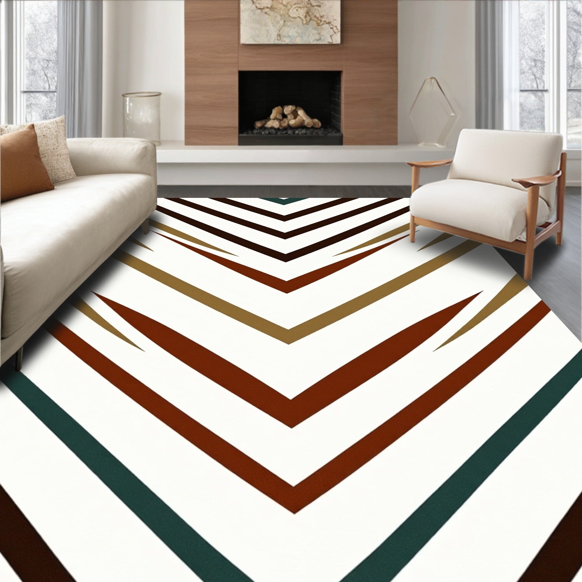 Geometric Chevron Design Rug