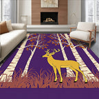 Woodland Deer With Aspen Trees Rug