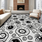 Monochromatic Organic Cell Pattern Design Rug