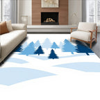 Blue Forest Winter Landscape Design Rug