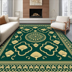 Emerald Golden Fan Art Deco Rug