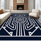 Geometric Circuit Board Inspired Design Rug