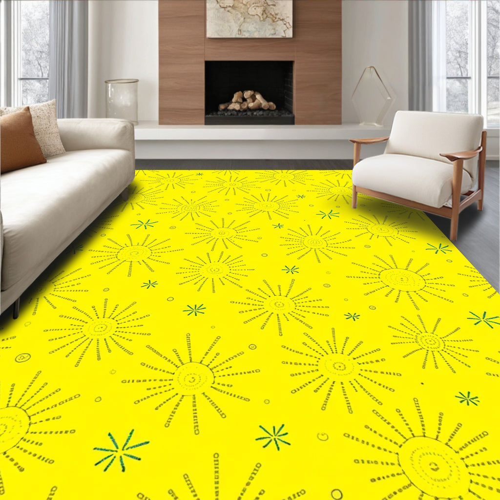 Abstract Sunburst Radiant Pattern Rug