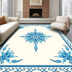 Vibrant Cobalt Blue Floral Starburst Rug