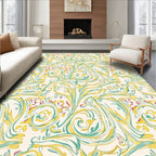 Elegant Scrollwork Nature Pattern Rug