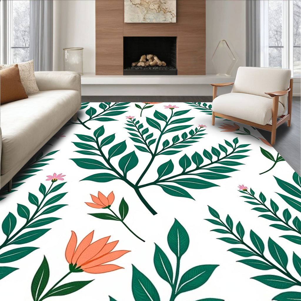 Whimsical Botanical Design Rug