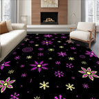 Pink Yellow Snowflake Scatter Rug