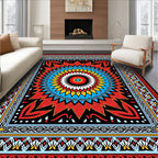 Vibrant Mandala Floral Border Design Rug