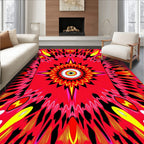 Radial Sunburst Feather Pattern Rug