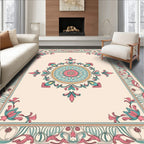 Elegant Floral Medallion Border Rug