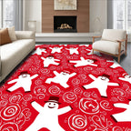 Holiday Snowmen Swirl Pattern Rug