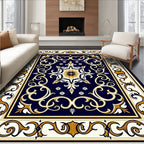 Elegant Scrollwork with Gold Accents Rug