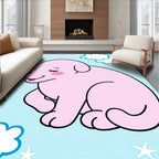 Dreamy Pink Puppy With Stars Design Rug