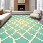 Light Blue Subtle Lattice Pattern Rug