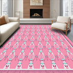 Pink Geometric Lantern Pattern Rug