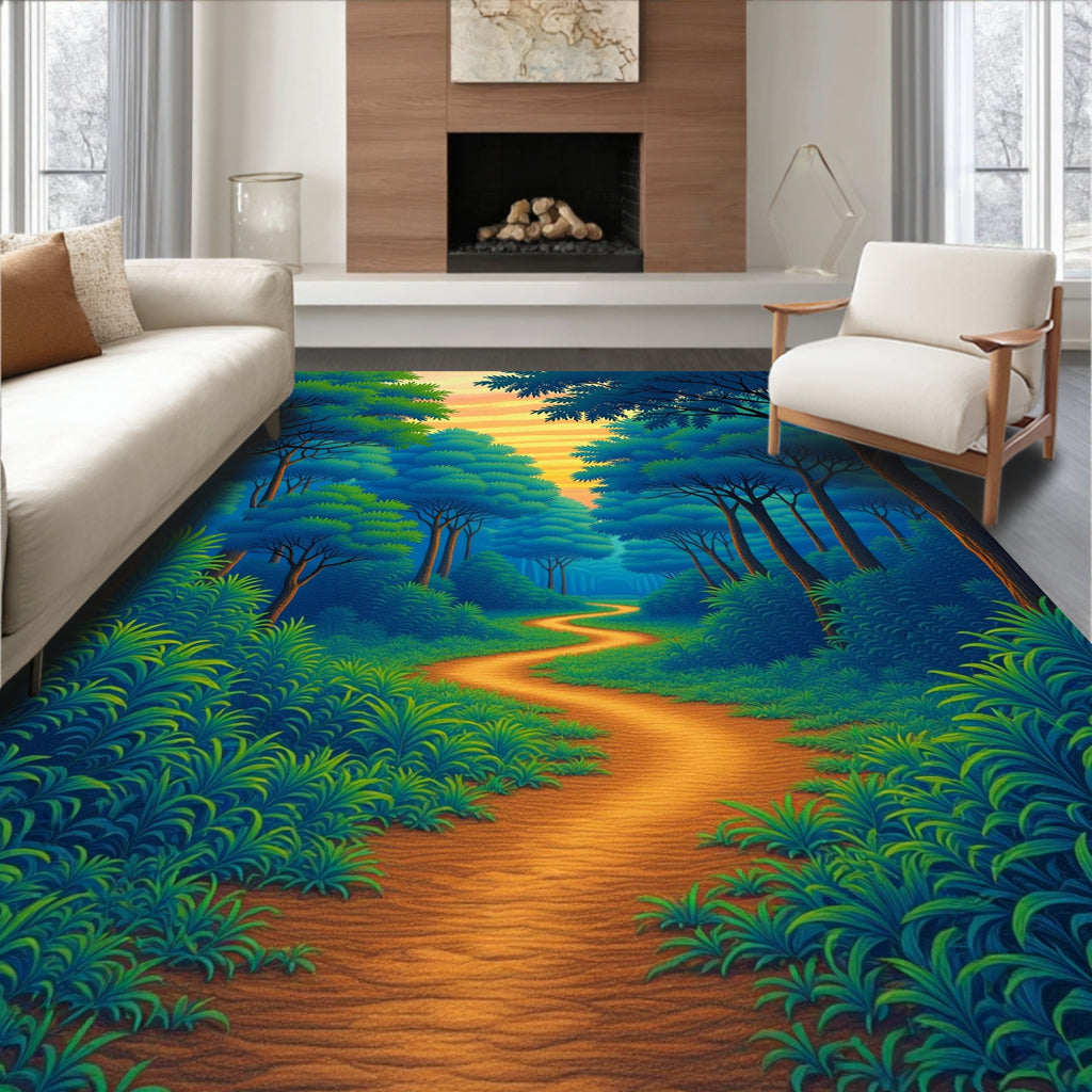 Enchanting Forest Pathway Art Rug