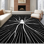 Bold White Spider Abstract Design Rug