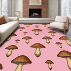 Whimsical Mushroom Pattern Design Rug