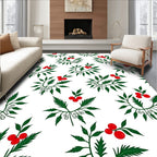Red Berry Fern Cluster Rug