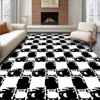 Checkerboard Geometric Abstract Pattern Rug