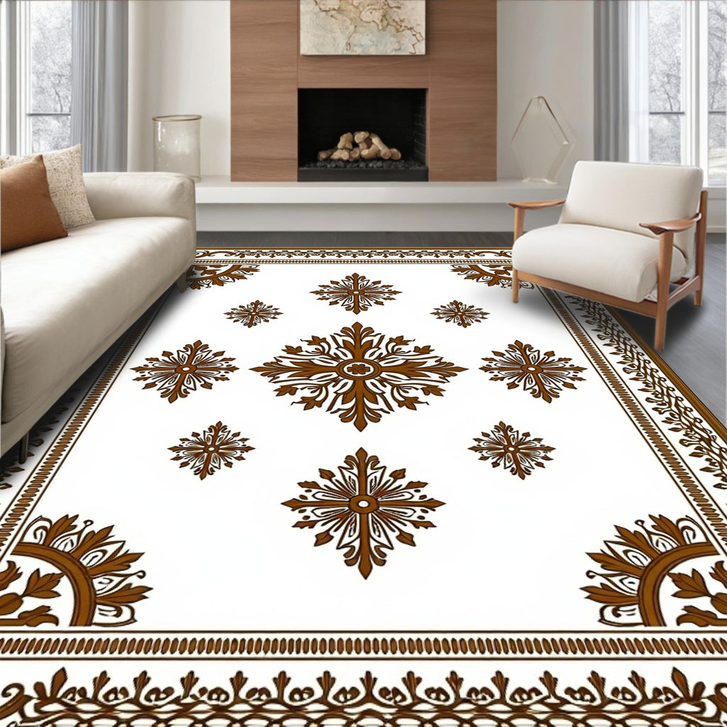 Brown Floral Medallion Classic Rug