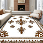 Brown Floral Medallion Classic Rug