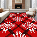 Red Buffalo Snowflake Pattern Rug