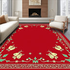 Red Bells Holly Festive Pattern Rug