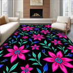 Vibrant Floral Swirls Pattern Rug