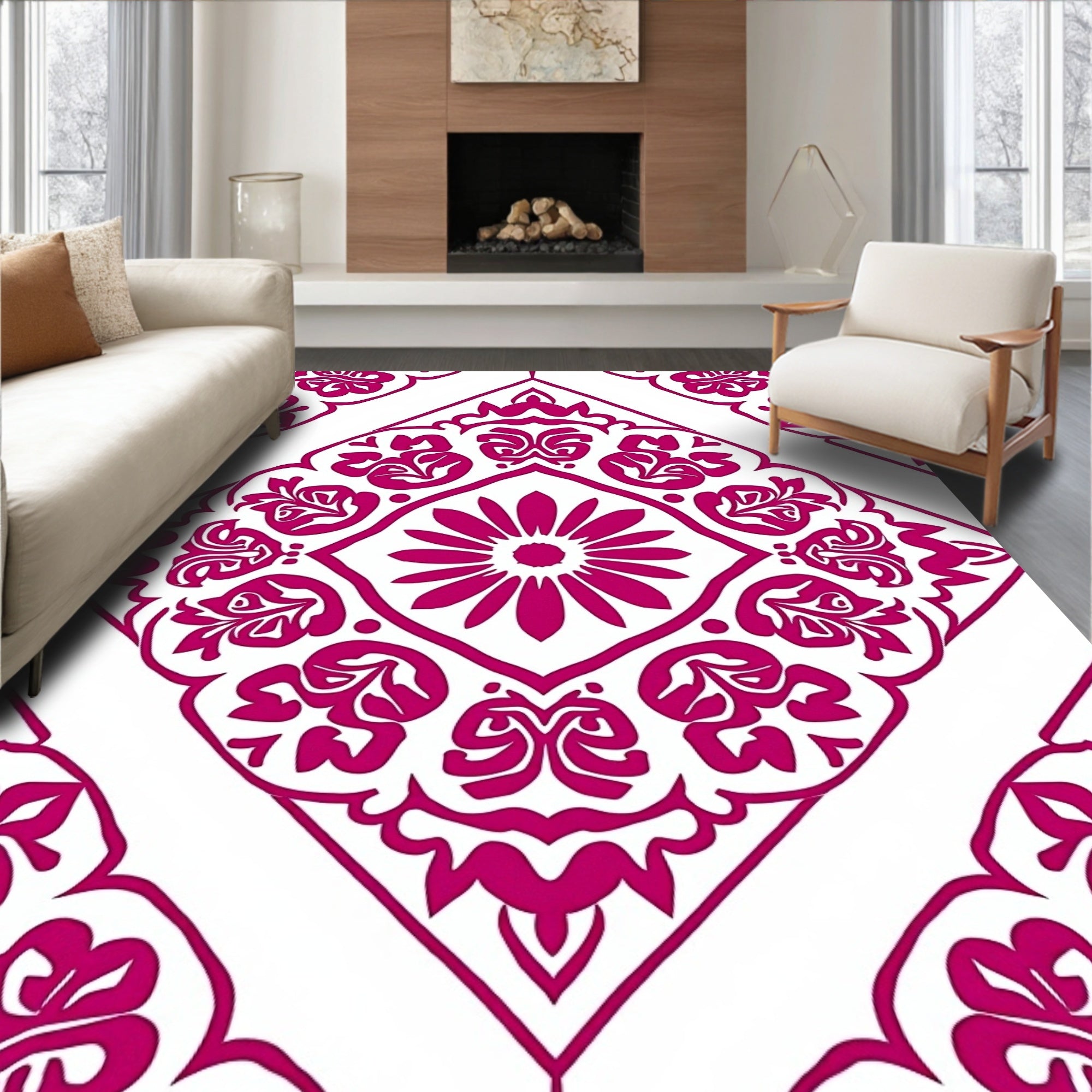 Floral Medallion Pattern Rug