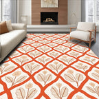 Retro Floral Lattice Pattern Rug