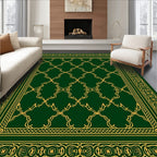 Elegant Golden Lattice Patterned Rug
