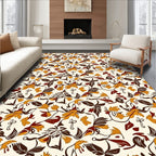 Bold Autumn Floral Vine Pattern Rug