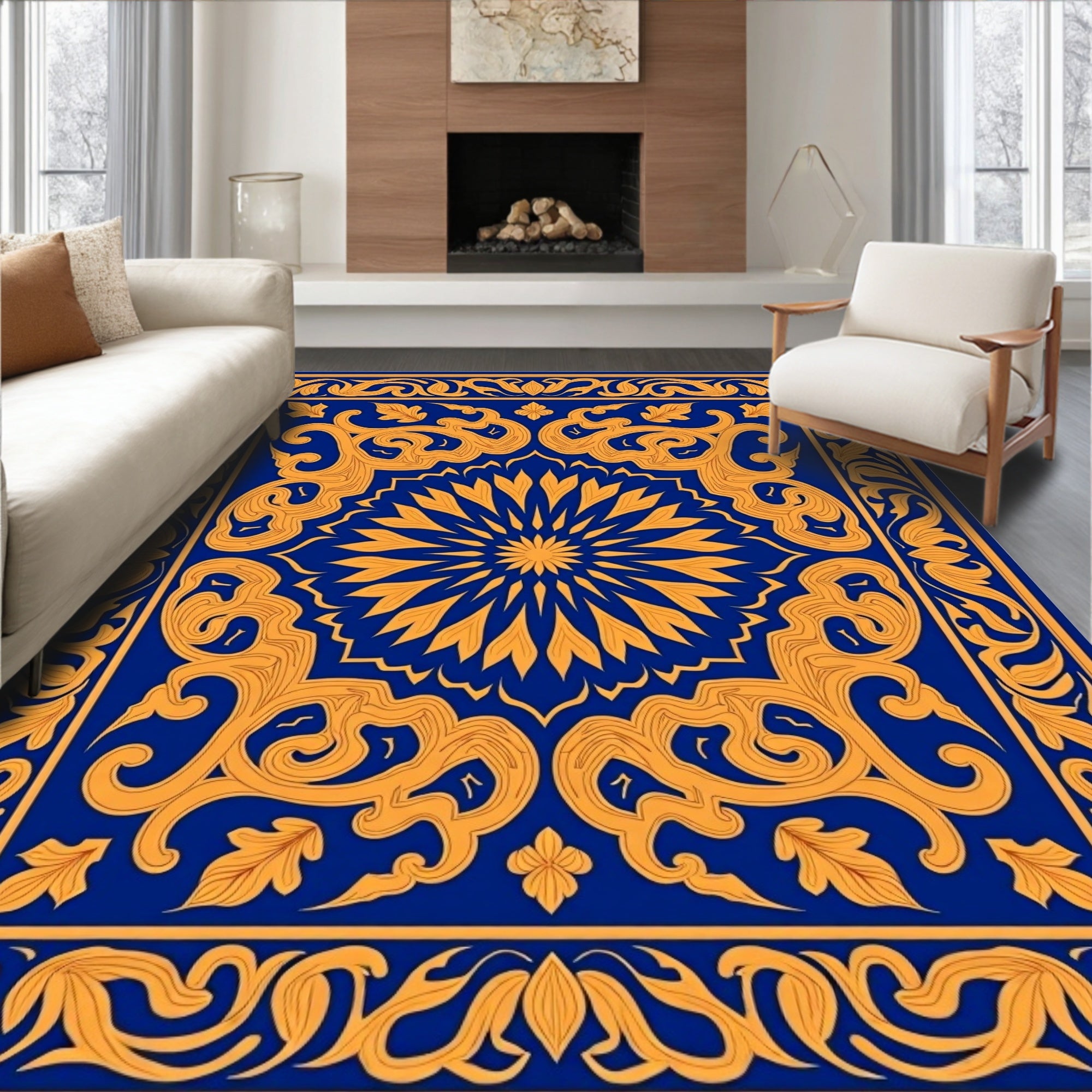 Royal Floral Motif Pattern Rug